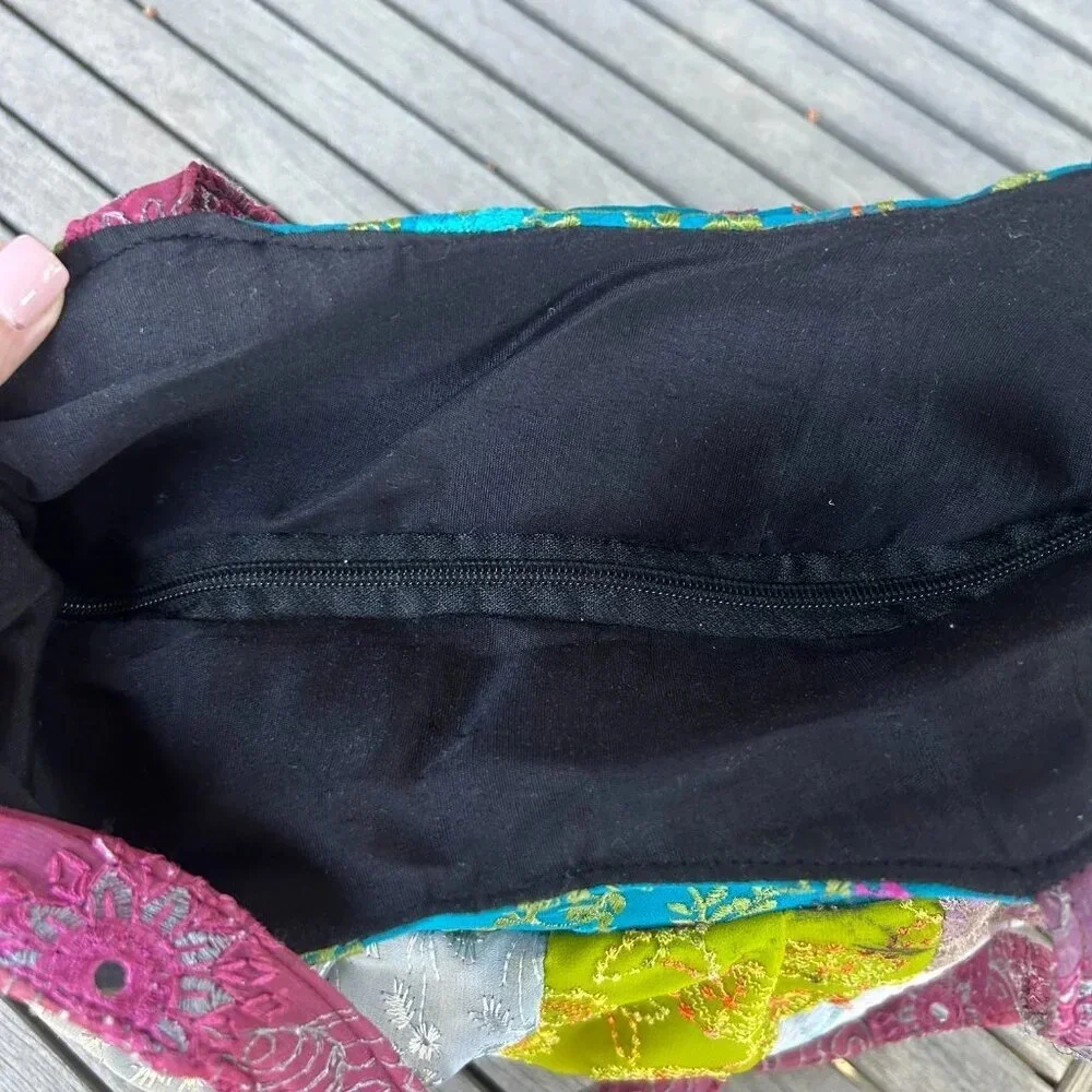 Greater Good Boho Hippie Embroidered Patchwork Cloth Hobo Shoulder Bag